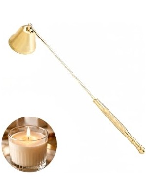 Defne Store Paslanmaz Çelik Gold 22 cm Çan Dizayn Saplı Mum Söndürücü CIN818SR