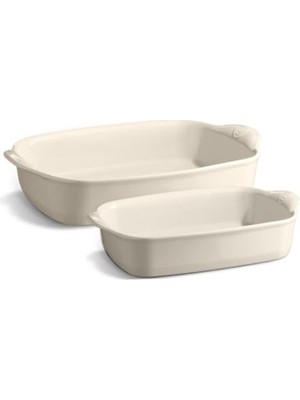 Defne Store Fırın Kabı, Dikdörtgen, 2'li, Ekru/clay (EH029802)