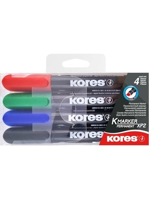 Defne Store Kalıcı Marker Set 3 – 5 mm Konik Baş Kısım, Siyah/mavi/kırmızı/yeşil