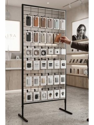 Defne Store Ayaklı Tel Pano Metal Stand, 90X190 Cm, Duvara Monte Grid Panel