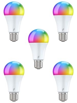 Defne Store Akıllı LED Ampul 5'li Set, 9W, 16.7 Milyon Renk, 850'LUMEN, Doğal Sarı ve Beyaz Renk, Tuya Destekli