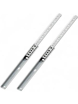 Defne Store Teleskopik Ince Bilyeli Bilyalı Dolap Çekmece Rayı Sürgüsü Metal En 1.7 cm 17 mm Uzunluk 40,6 cm
