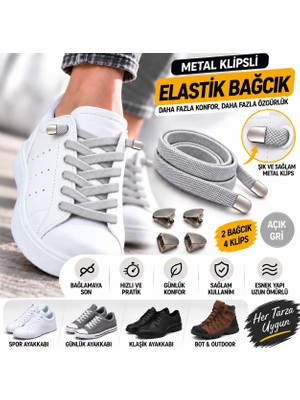 Airyfoot Metal Klipsli Elastik Ayakkabı Bağcığı 100 Cm ( 1 Çift )