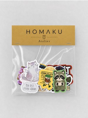 Homaku Laptop Telefon Ajanda Etiket Seti - 15 Parça Sticker -1A011