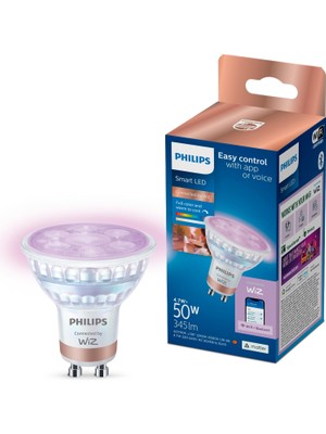 Ms Smart Lighting LED Spot Ampul GU10 Cam 50W Eşdeğer Rgb - Google Home, Alexa, Homekit ve Matter Uyumlu