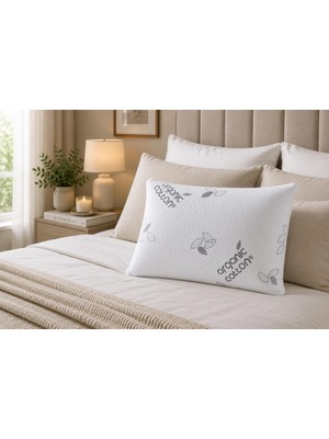 Ms Cottonpure™ Organik Pamuk Ortopedik Visco Yastık 60X40X13 cm Hassas Ciltler Için