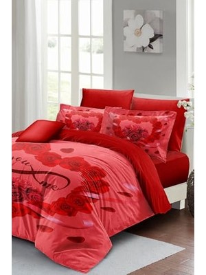 Defne Store Sevgililer Günü Özel Çift Kişilik Pamuk Saten You&me Nevresim Takımı MONOHOME66017