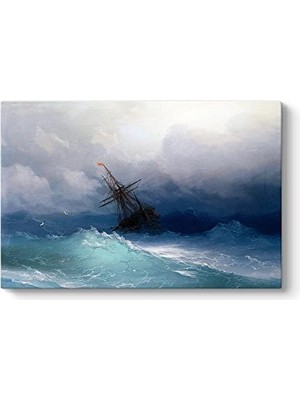 Defne Store Ivan Ayvazovski, Fırtınalı Denizde Gemi Tablosu 100 x 70