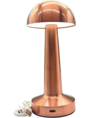Ms Şarj Edilebilir Taşınabilir Masa Lambası - Dokunmatik Aç/kapa ve Parlaklık Ayarı, 3 Renk Seçeneği (Rose Gold, Cata - Lizbon)