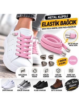Airyfoot Metal Klipsli Elastik Ayakkabı Bağcığı 100 Cm ( 1 Çift )