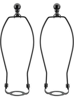 Ms Mat Siyah 20040-32A, 9 Inç Abajur Tutucu Adaptör, Sağlam Çelik Çarpmalı Silindir Tokmak, 22,86 cm Harp ve E26 36 mm Uno Montaj Kaplaması Dahil, 2'li Paket