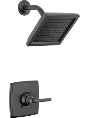 Ms Faucet Geist 14 Serisi Siyah Duş Bataryası, Tek Püskürtmeli Mat Siyah Duş Başlığı ile Duş Trim Seti, Duş Bataryası Seti Komple, Mat Siyah 142864-BL (Vana Dahil)