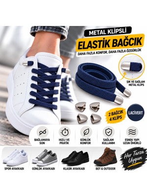 Airyfoot Metal Klipsli Elastik Ayakkabı Bağcığı 100 Cm ( 1 Çift )