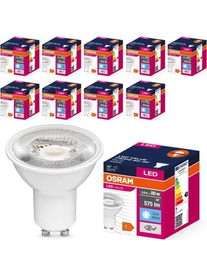 Ms LED Value PAR16 GU10 6.9W (80W Eşdeğeri) 4000K Soğuk Beyaz (Cool White), 600 Lm, 36° Spot, Crı 80+, Cam Gövde – 10’lu Paket