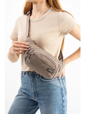 Sanmorris Unisex Paraşüt Kumaş Siyah Renk Suya Dayanıklı 3 Bölmeli Body Bag Sargın