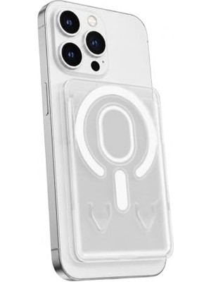 Defne Store Şeffaf Magsafe Kartlık; iPhone Uyumlu Manyetik Telefon Kart Tutucu