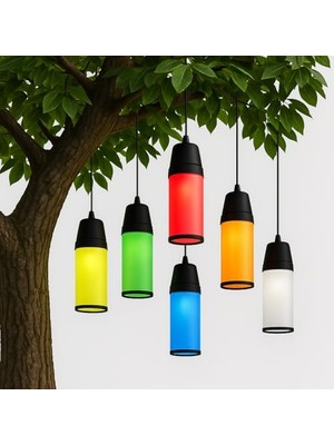 Defne Store Kule Ağaç Feneri 6'lı Set – 6 Renk – IP54 Suya Dayanıklı Dış Mekan Dekoratif Aydınlatma – E27 Duylu – Ampul Hariç – Bahçe, Ağaç, Teras, Etkinlik