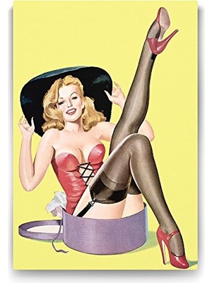Defne Store Pin Up Girl Temalı Hediye Duvar Tablosu, 40X60 cm