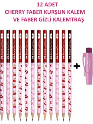 Defne Store Cherry 2b Kurşun Kalem Seti, 12'li, Gizli Kalemtraşlı