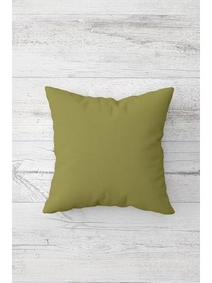 Defne Store Koyu Sarı Çağla Yeşili Düz Renk Kırlent Kılıfı, Çift Taraflı Baskılı, Gizli Fermuarlı, 45 x 45