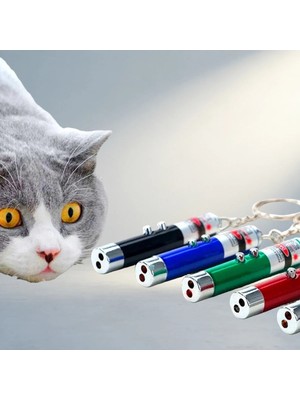 Kırmızı Beyaz Işıklı Lazer Kedi Köpek Oyuncak Anahtarlık