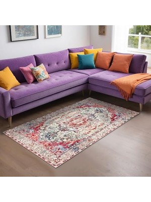 Defne Store Zonya Kadife Kaymaz Pamuk Tabanlı Yıkanabilir Antibakteriyel Salon Halısı 200X300