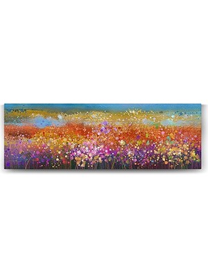 Defne Store 90X30 cm Soyut Çiçek Tarlası Duvar Tablosu
