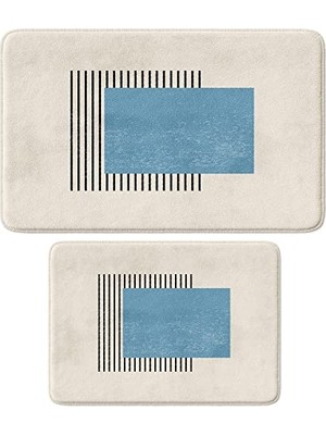 Defne Store Banyo Paspası, 2'li Set Banyo Halısı, Kaymaz Taban, Makinede Yıkanabilir, 81_TKMBP