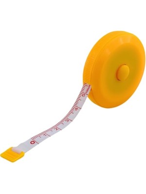 Defne Store 1,5 Metre Basmalı Otomatik Metre 150 cm Mezura Makaralı Ölçüm Terzi Mezurası Diyetisyen Bel Bandı