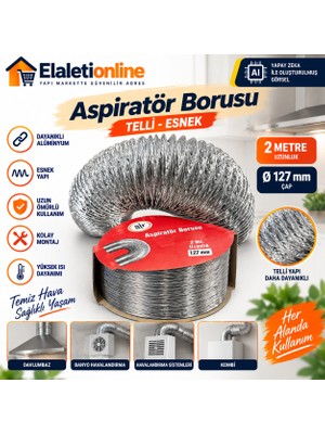 Elaletionline Aspiratör Borusu 2 Metre