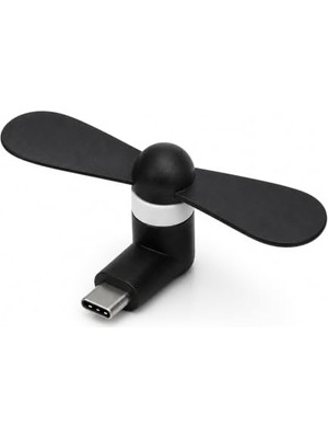 Defne Store Siyah Type-C Telefon Soğutucu Fanı; Powerbank Uyumlu, Sessiz ve Taşınabilir Mini Usb-C Fan