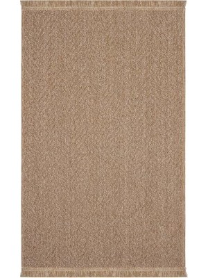 Defne Store Mirage Kahverengi Bukle Kaymaz Yıkanabilir Geometrik Desenli Oturma Odası Halısı