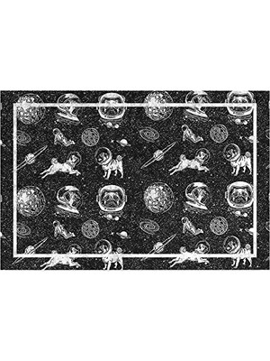 Defne Store Tasarımlı Dekoratif Kapı Önü Paspası, Dış Mekan/ev Içi/banyo/mutfak/yatak Odası/giriş Paspası (Black Space, 45X70)