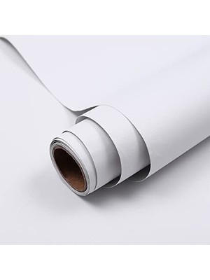 Defne Store Kendinden Yapışkanlı Mat Dekoratif Mobilya Folyosu, Su Geçirmez, Beyaz 60 x 300 cm