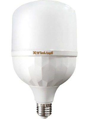 Defne Store Tasarruflu Torch Ampul 30 W LED Lamba Beyaz E27 Duy 25.000 Saat Uzun Ömürlü 220 V Elektrik 1 Adet