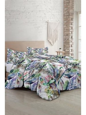 Defne Store Exotic Floral Luxury Çift Kişilik Pamuk Saten Nevresim Takımı, MONOHOME3553