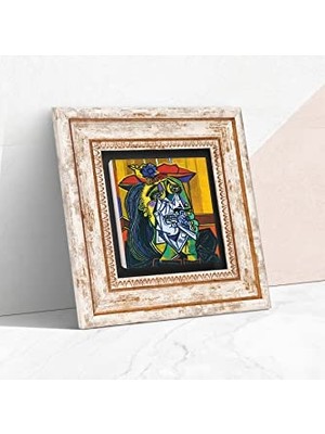Defne Store Picasso Ağlayan Kadın Taş Duvar Tablosu, Çerçeveli, Dekoratif Duvar Sanatı, K1-304
