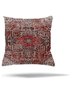 Defne Store Etnik Osmanlı Model Gizli Fermuarlı Yastık Kılıfı, Bordo 45 x 45