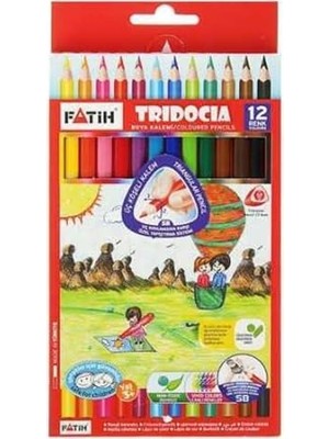 Defne Store 12 Renk, Tridocia Üçgen Mercan Rengi Kuru Boya