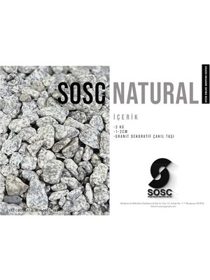 Natural Granit Dekoratif Çakıl Taşı, Gri Beyaz, 1-2 Cm, 3 Kg, Bahçe Peyzaj Saksı Akvaryum Teraryum Için Doğal Taş
