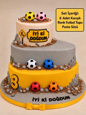 Mixoyuncak Futbol Topu Pasta Süsü Figürü – 6’lı Set