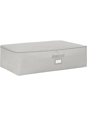 Defne Store Mega Boy Gri Balıksırtı Baza Altı Hurç, 74 x 46 x 22 cm