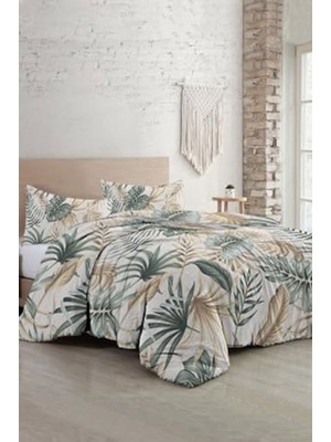 Defne Store Pamuklu Çift Kişilik Nevresim Takımı Natura Botanik; 200X220 Cm, MONOHOME23737HF