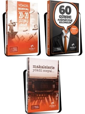 Defne Store Kitap, Modadil Yayınları 60 Günde Ezberbozan Kelimeleri Sosyal - Makalelerle Yökdil Sosyal - Yökdil Sosyal 20X20 Çözümlü Deneme Seti (3 Yökdil Sosyal Seti)
