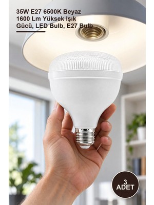 Yenilig 3 Adet CT-4135 LED Ampul – 35W E27 6500K Beyaz 1600 Lm Yüksek Işık Gücü, LED Bulb, E27 Bulb