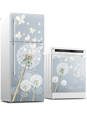 Defne Store Buzdolabı ve Bulaşık Makinesi Beyaz Eşya Sticker Kaplama, Beyaz Kelebekler