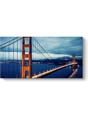 Defne Store Golden Gate Köprüsü Gece Işıklı Tablosu 120 x 60