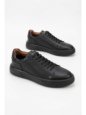 Lufian Tommy Siyah Sneaker Hakiki Deri Erkek Ayakkabı