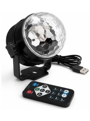 Defne Store USB Kablolu LED Parti Işığı, Kumandalı Renkli Disko Efekt Lambası