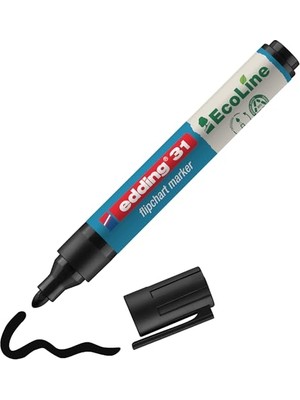 Defne Store Flipchartmarker 31 Ecoline, Siyah, Yeniden Doldurulabilir, 1,5 – 3 mm